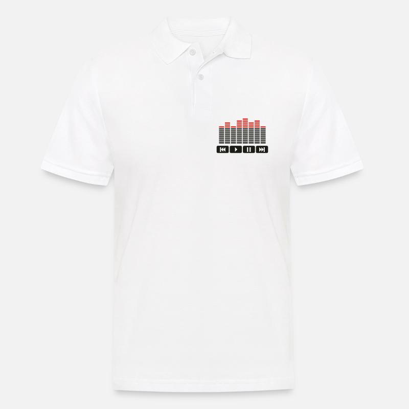 Equalizer audio player dj - Männer Poloshirt - Weiß