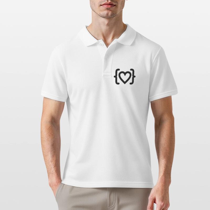 Cœur du logo du code du programmeur Polo Homme