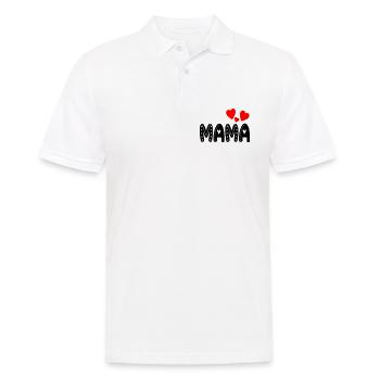 SCHRIFTZUG MAMA - MUTTERTAG GESCHENKIDEEN - Männer Poloshirt - Weiß - Vorne - Kai (181cm)
