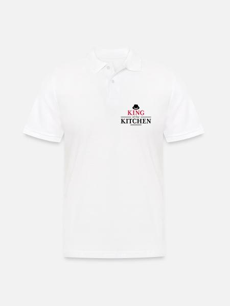 Men's Cooking Apron - Men's Polo Shirt - white