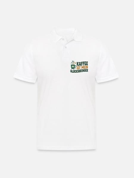 Kaffee ist mein Glücksbringer - Männer Poloshirt - Weiß