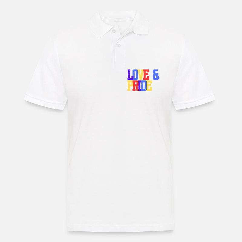 Liebe und Pride Regenbogen - Männer Poloshirt - Weiß