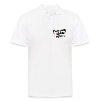 Ich bin so hübsch, dass ich mich selbst daten würde - Männer Poloshirt - Weiß - Vorne - Kai (181cm)