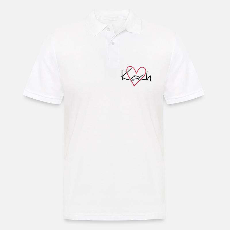 Koch Herz Hobbykoch Küche Geschenkidee - Männer Poloshirt - Weiß