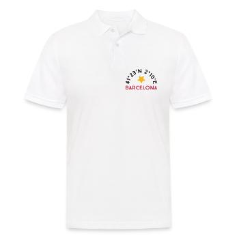 Barcelona - Männer Poloshirt - Weiß - Vorne - Kai (181cm)