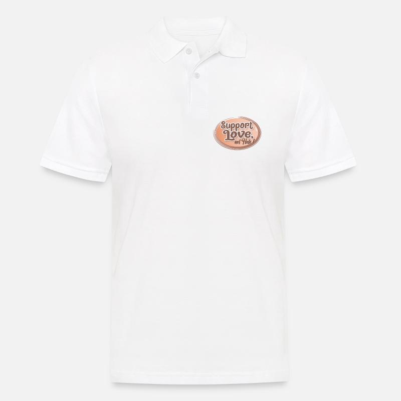 Support Love, Not Hate - Männer Poloshirt - Weiß