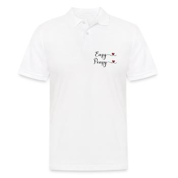 Easy Peasy Design avec du cœur - Polo Homme - blanc - Devant - Kai (181cm)