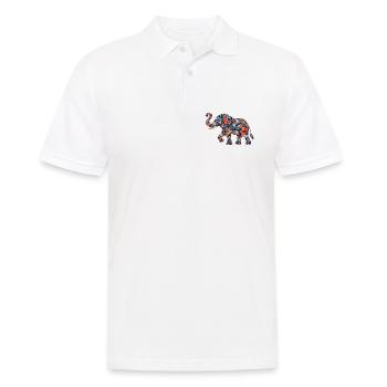 Motif floral d’éléphant en patchwork - Polo Homme - blanc - Devant - Kai (181cm)