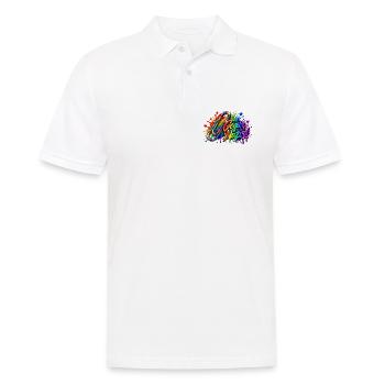 Gegen Nazis Regenbogen  Briefklammer Büroklammer - Männer Poloshirt - Weiß - Vorne - Kai (181cm)