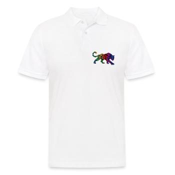 Stammes-Regenbogenpanther - Männer Poloshirt - Weiß - Vorne - Kai (181cm)