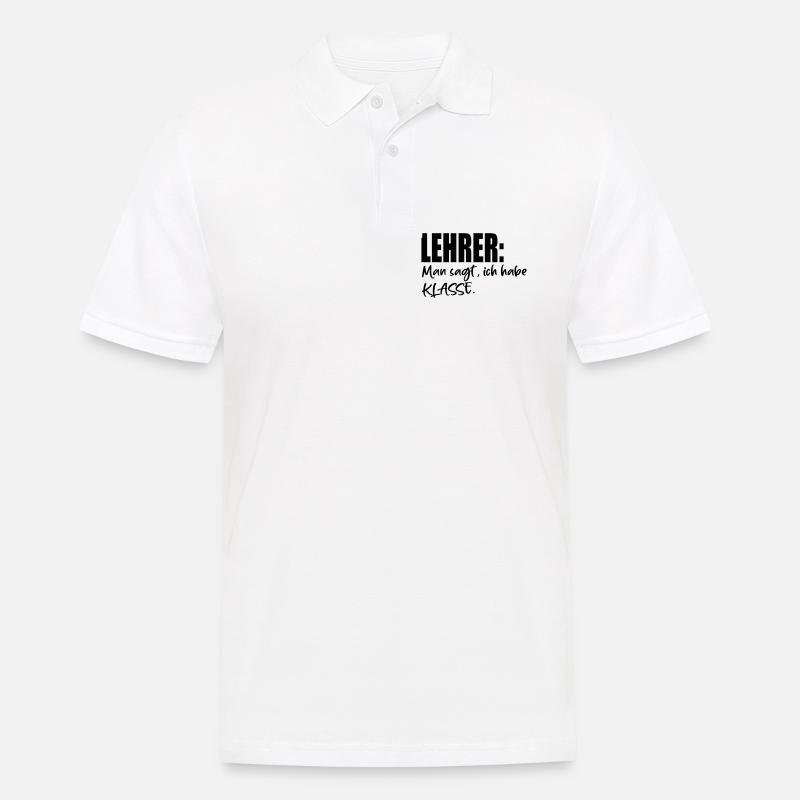 LEHRER SPRÜCHE MIT KLASSE - Männer Poloshirt - Weiß