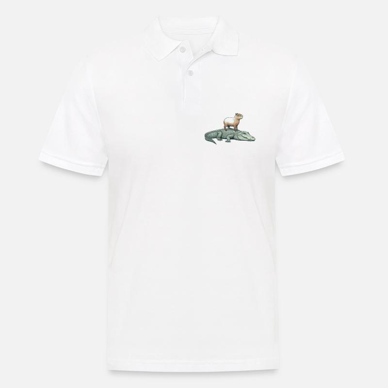 Capy & Croc Dreamteam - Männer Poloshirt - Weiß