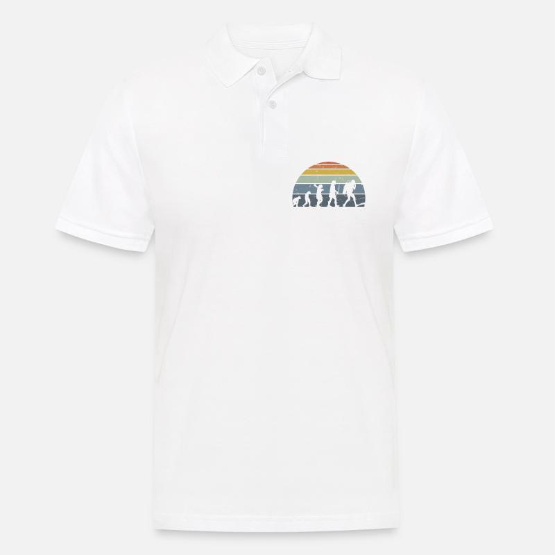 Die Evolution des Silhouettendesigns der Menschheit - Männer Poloshirt - Weiß
