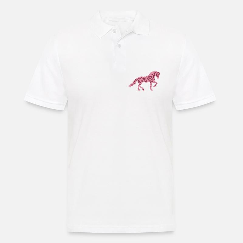 Pferdeverrückt - Männer Poloshirt - Weiß