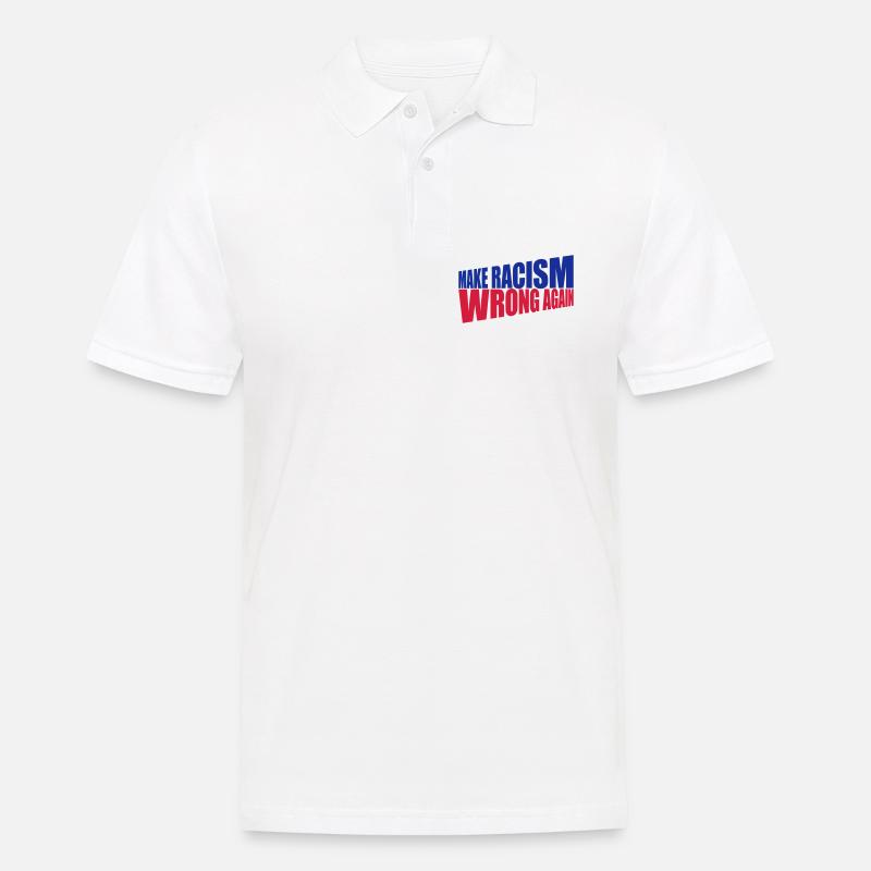 make racism wrong again - Männer Poloshirt - Weiß
