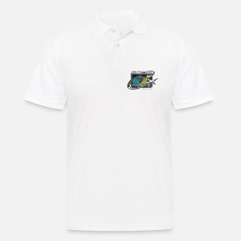 High Frequency Berlin 26 Retro Tech - Männer Poloshirt - Weiß