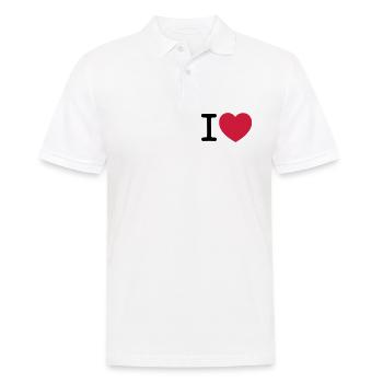 I Love... - Men's Polo Shirt - white - Front - Kai (181cm)