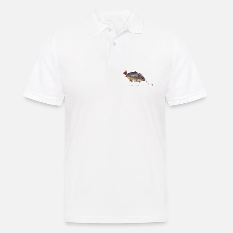 Spiegelkarpfen-Chod-Rig-Angeldesign - Männer Poloshirt - Weiß