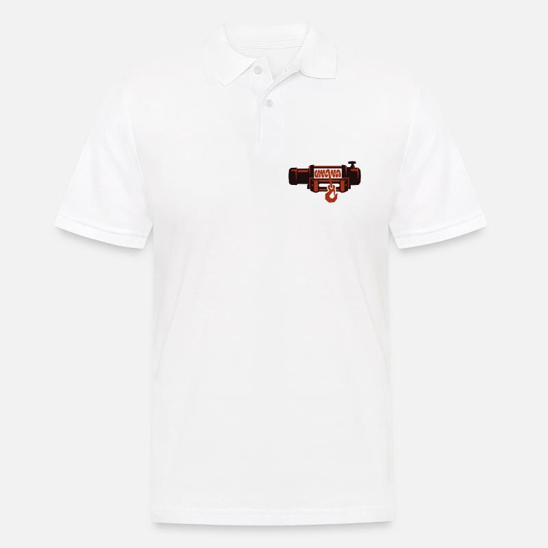 Offroad Seilwinde 4x4 Tool - Männer Poloshirt - Weiß