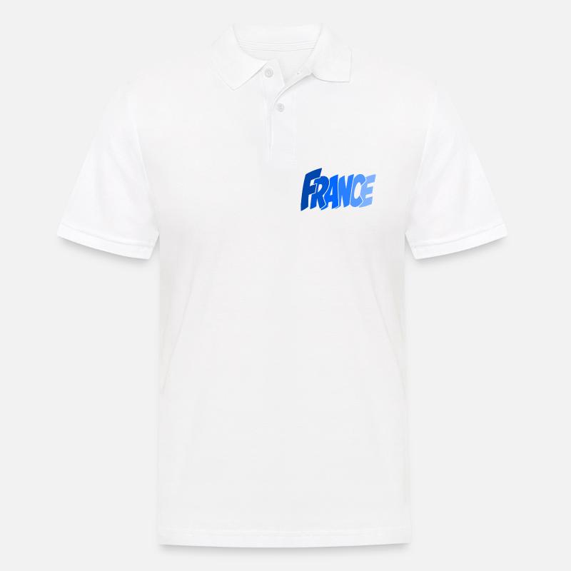 Lettrage rétro français - Polo Homme - blanc