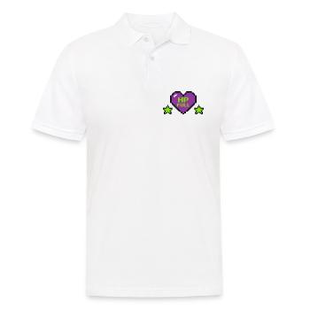 HP Full Pixel Herz Logo - Männer Poloshirt - Weiß - Vorne - Kai (181cm)