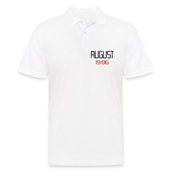 40. Geburtstag, August 1986 - Männer Poloshirt - Weiß - Vorne - Kai (181cm)
