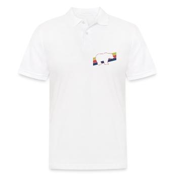 Bär Silhouette Retro Style - Männer Poloshirt - Weiß - Vorne - Kai (181cm)