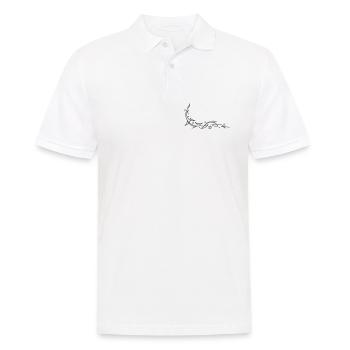 Tribal mit Sternen - Männer Poloshirt - Weiß - Vorne - Kai (181cm)