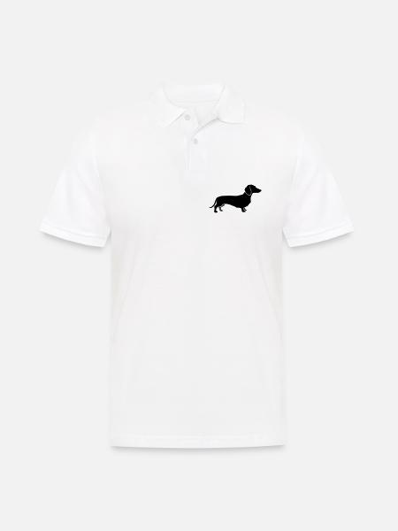 Dackel Hund Silhouette - Männer Poloshirt - Weiß