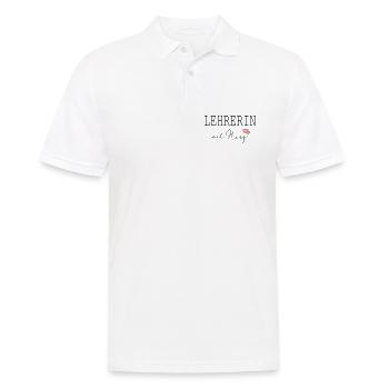 Lehrerin mit Herz - Männer Poloshirt - Weiß - Vorne - Kai (181cm)