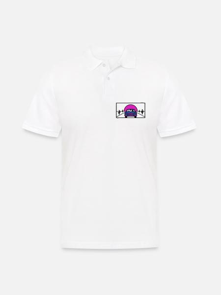 Desert Highway Car Logo - Men's Polo Shirt - white