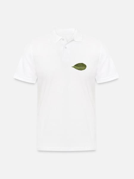 Leaf Structure Olive Green Pattern - Men's Polo Shirt - white