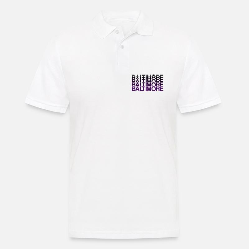 Baltimore Violett Gradient Stil - Männer Poloshirt - Weiß