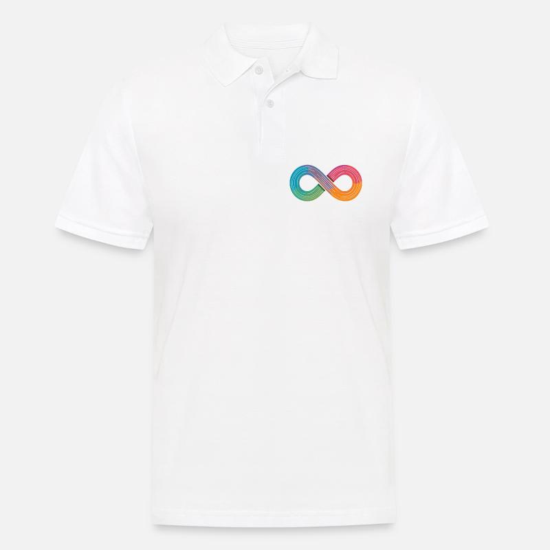 Unendlicher Regenbogen oder doch einfach nur Flow? - Männer Poloshirt - Weiß