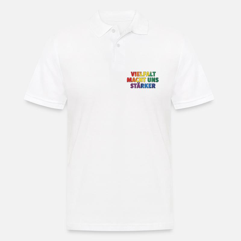 La diversité nous rend plus forts – Regenbogen Design - Polo Homme - blanc