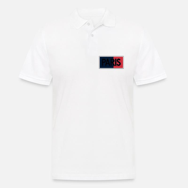 Pariser Flagge Split-Typografie - Männer Poloshirt - Weiß
