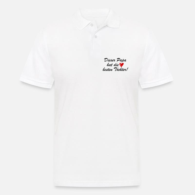 Lustiger Spruch Papa Töchter - Männer Poloshirt - Weiß