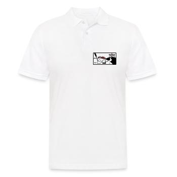 Minigolf Retro Cartoon Golfball JGA Team - Männer Poloshirt - Weiß - Vorne - Kai (181cm)