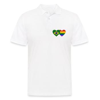Brasilien Regenbogen Flagge Herz - Männer Poloshirt - Weiß - Vorne - Kai (181cm)
