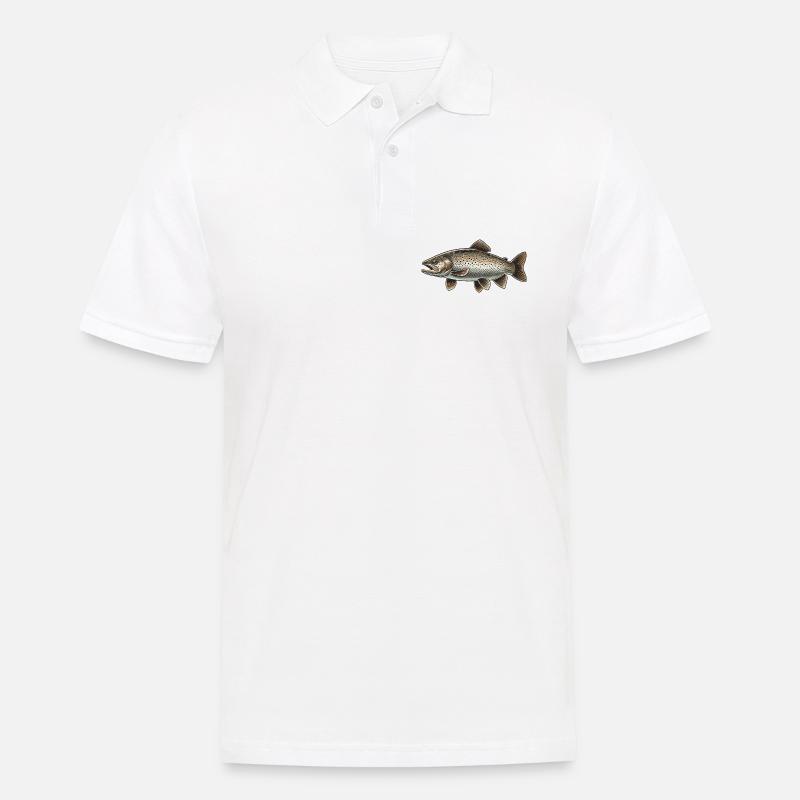 Forelle - Männer Poloshirt - Weiß