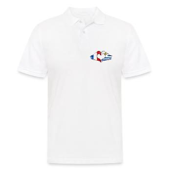 France Uruguay Drapeau Mains Coeur Utilisé - Polo Homme - blanc - Devant - Kai (181cm)