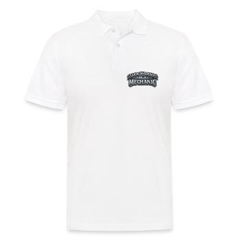 Stolzer Mechaniker – Leidenschaft & Können - Männer Poloshirt - Weiß - Vorne - Kai (181cm)