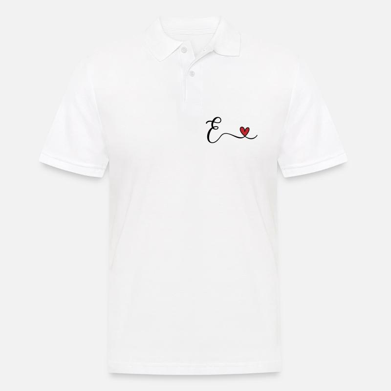 Buchstabe E Monogramm - Männer Poloshirt - Weiß