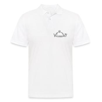 Ich esse, also bin ich - Männer Poloshirt - Weiß - Vorne - Kai (181cm)