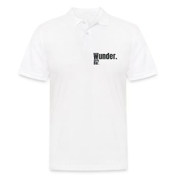 Wunder. Gern. Bar. – Humorvolles Typografie Design - Männer Poloshirt - Weiß - Vorne - Kai (181cm)