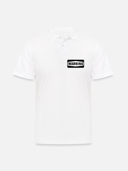 Warning - Men's Polo Shirt - white
