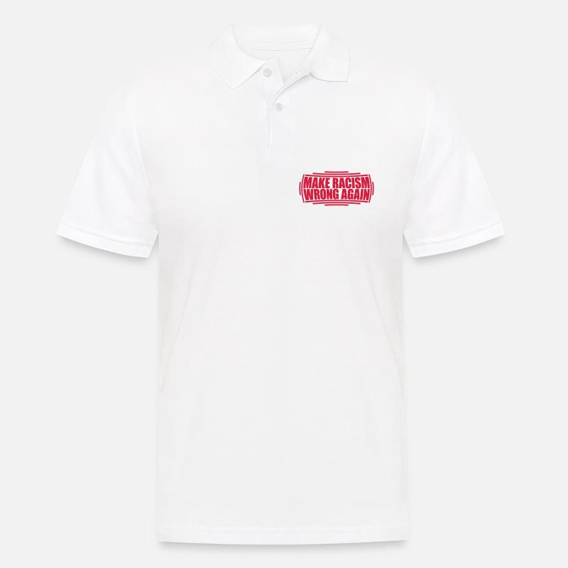 make racism wrong again - Männer Poloshirt - Weiß