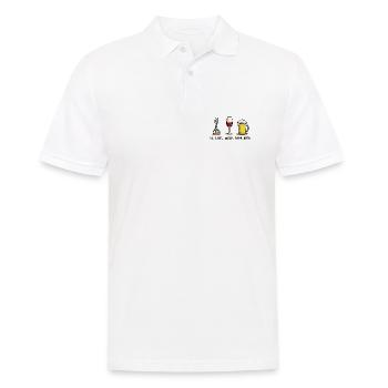 Schere Wein Paar Bier Lustiges Party Wortspiel - Männer Poloshirt - Weiß - Vorne - Kai (181cm)