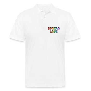 Typographie arc-en-ciel Spread Love - Polo Homme - blanc - Devant - Kai (181cm)