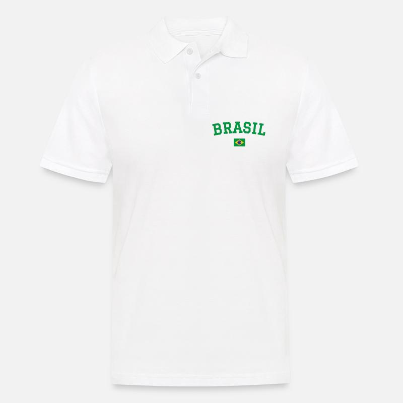 Drapeau du Brésil Conception Vert - Polo Homme - blanc